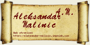 Aleksandar Malinić vizit kartica